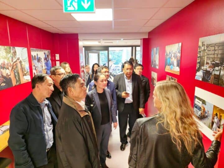 HISP Centre Director Prof. Kristin Braa, right, shares information about DHIS2 implementations around the globe during a visit to the HISP Centre by officials from the Ministry of Health of Cambodia in September 2024.