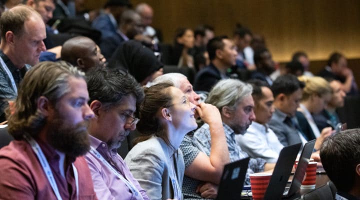 Audience members at the DHIS2 annual conference.